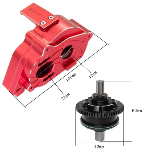 Center Gearbox 57T Diff Metal Upgrades for Mojave 4S for BLX 1/10 | RC Car Upgrades Modify Repair Parts with metal gearbox and 57T diff smooth torque split heat control(Titanium 2) - color: Titanium 2