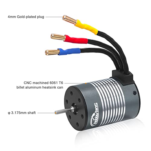 Waterproof S3650 3900KV Brushless Motor 3.175mm Shaft with 60A Brushless ESC Electric Speed Controller Combo Set with Heatsink and Programming Card for 1/10 Remote Control Car Truck, Red - size: 3900KV Motor&60A ESC&Heatsink&Programming Card