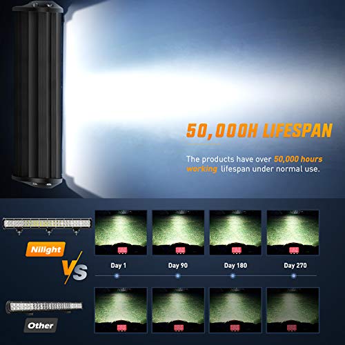 Nilight - ZH405 LED Light Bar 25Inch 162W Spot Flood Combo Led Off Road Lights with Wiring Harness Kit, 2 Years Warranty