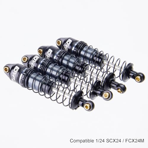 40MM Oil Shock Absorbers Upgrade Compatible with 1/24 RC Crawlers | Fits Axial SCX24 / FCX24 - Oil Damper Upgrade - Black - Gray - color: Black/Gray