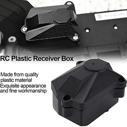 RC Receiver Box, Durable Plastic Construction with Included Screws, Universal Fit for 1/10 Scale RC Trucks, for Hobbyists and Off-Road Enthusiasts