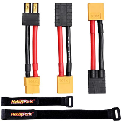 Hobbypark RC Battery/Charger Adapter Connector for Traxxas to XT60 Plugs with 12AWG Gauge Wire