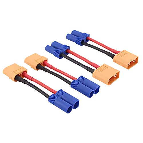 4pcs XT90 to EC5 Male Female RC Connector Adapter with 14awg 2inch Wire(E48-4)