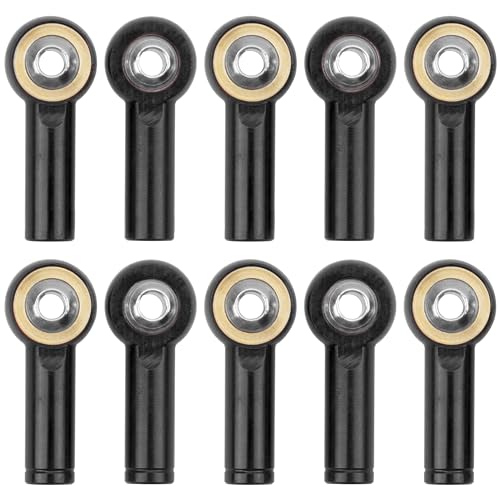10Pack Vgoohobby Aluminum CW CCW M3 Link Rod Tie Rod End Ball Head Joint Holder 26mm Compatible with Axial Redcat HSP Traxxas HPI 1/10 RC Car Truck DIY Robot Boat Airplane (Black) - color: Black