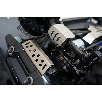 INJORA Chassis Armor Axle Protector Skid Plate for 1/10 RC Crawler TRX-4,Stainless Steel