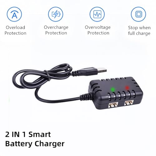 SCX24 Lipo Battery 2S 35C 7.4V 1200mAh Lipo with PH2.0 & JST Plug for WLtoys A949 A959 A969 A979 K929 RC Truck and 1/10 1/16 1/18 1/24 RC Cars RC Batteries with Charger