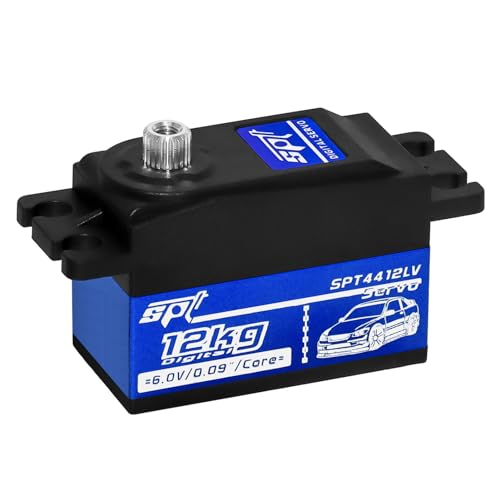 12kg Low Profile Servo RC Digital Servo High Torque Full Metal Gear & Steering Servo Arm for 1/10 RC Car Tamiya Kyosho On-Road Touring Drift Car - size: 12KG Low Profile Servo