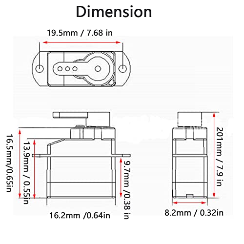 Mini Micro Servo Motor 2.1g 180° Rotation DM-S0020 4.8-6V Plastic Gear Servo for RC Car Airplane Helicopter Robot DIY Toys (4PCS) - style: 4PCS