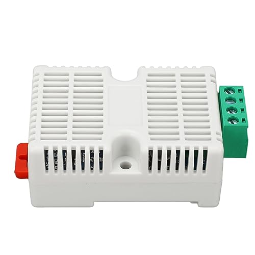 RS485 Temperature Humidity Transmitter, DIN Rail Sensor Module with Digital Chip Industrial Monitoring for PLC Cabinet Server Room ABS DC12V 1 Pack