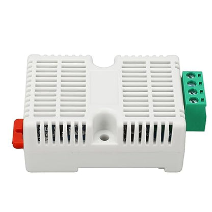 RS485 Temperature Humidity Transmitter, DIN Rail Sensor Module with Digital Chip Industrial Monitoring for PLC Cabinet Server Room ABS DC12V 1 Pack