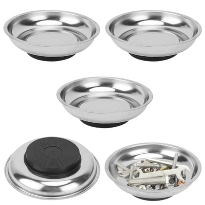 5 PCS 6 Inch Round Magnetic Parts Trays, Stainless steel 6 Inch Magnetic Tray, Magnetic Parts Tray, by GENHAKON - size: 6 inch