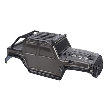RC Car Body Shell, Polycarbonate Replacement Cover with LED Roof Lights, 27 X 10 X 9 Cm, Pressure Printed Truck Body for 1:16 Scale SCY16103PRO Off Road Racing (Gray) - color: Gray