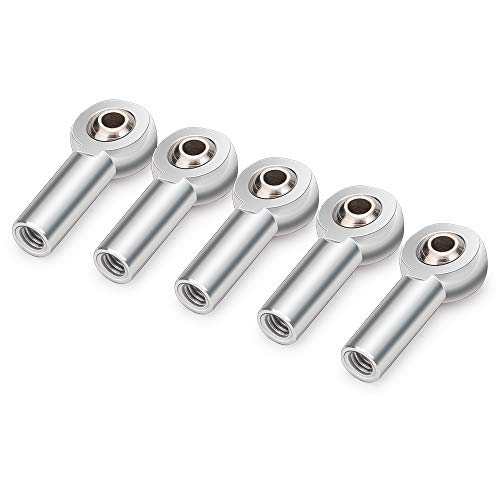 MOHERO Aluminum M4 Link Rod End Ball Joint Ball Head for 1/10 RC Crawler Car, Resistant to Wear and Corrosion, Easy and Convenient to Install and Remove. (Pack of 5, Silver)