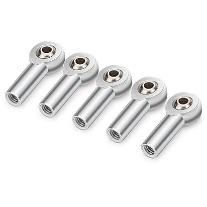 MOHERO Aluminum M4 Link Rod End Ball Joint Ball Head for 1/10 RC Crawler Car, Resistant to Wear and Corrosion, Easy and Convenient to Install and Remove. (Pack of 5, Silver)