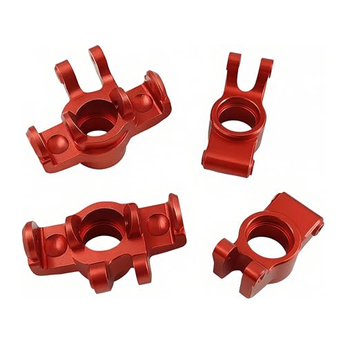 Front Steering Knuckles & Rear Hubs for ARRMA Typhon Granite GROM (Red) | Aluminum,1/14,1/18,380 Brushed,4X4,Monster Truck,Hop-Up Parts,ARA330807,CNC Machined,High Strength - color: Red