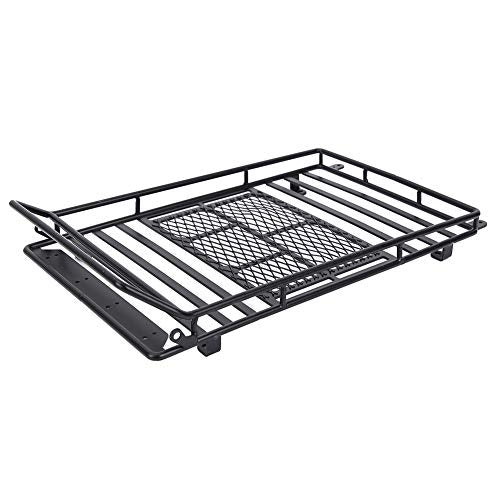RC Crawler Roof Rack, Heavy Duty Metal with Bright LED Lights, Luggage Carrier for 1/10 Scale for RC Enthusiasts Off-Road Adventures