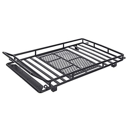 RC Crawler Roof Rack, Heavy Duty Metal with Bright LED Lights, Luggage Carrier for 1/10 Scale for RC Enthusiasts Off-Road Adventures