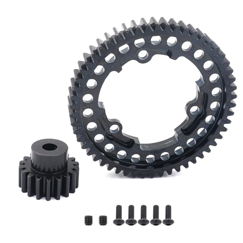 54T Spur Gear 1 Mod and 18T Pinion Gear Fit for Traxxas X Maxx | Hardened Steel Construction,Replace 6449,Compatible with XO 1,Maxx and E Revo 2.0,CNC Precision Machining - size: 54T+18T