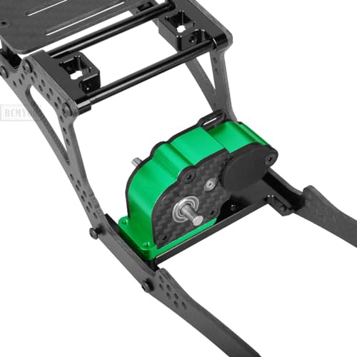 RC Carbon Fiber Frame Chassis w/Gearboxes Upgrades Part for 1/10 SCX10 SCX10 II 90046 90047 RC Crawler Car,Green - color: Green - Parts