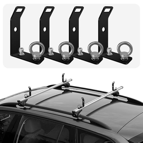 Load Stops Replacement T-Slot Truck Cross Bar,304 Stainless Steel Covered with Black Coating Roof Rack Cross Bar Accessories for Ladder Firewood Skis Snowboard Kayak Skateboard Surfboard 4Pack