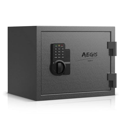 AEGIS 1.2 Cuft Fireproof Safe Box for Home with Digital Keypad, Gray | Small Fire Steel Security Home Safe,upholstered interior, backup keys and USB-C power for passports, cash and jewelry - size: 1.2 Cubic Feet, style: Fireproof Safe