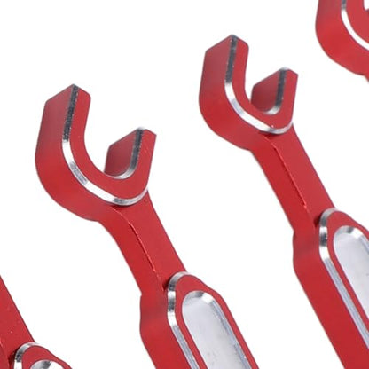 RC Turnbuckle Wrench, 4PCS 3.0 3.2 3.5 3.7 4.0 5.0 5.5 6.0mm Aluminum Alloy Nut Ball Joint Remover Repair Wrench Kit for RC Car Model (Red)