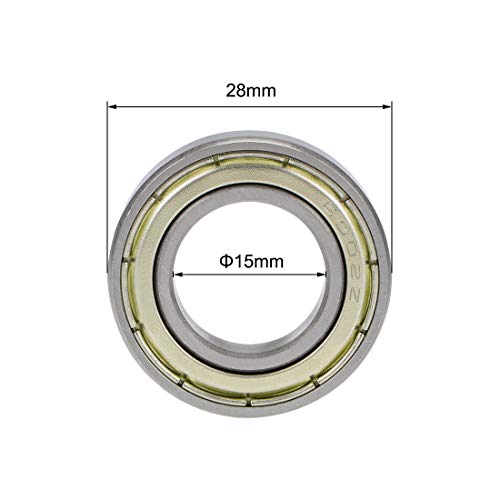 uxcell 6902ZZ Deep Groove Ball Bearings Z2 15mm X 28mm X 7mm Double Shielded Carbon Steel 20pcs - size: 15mmx28mmx7mm