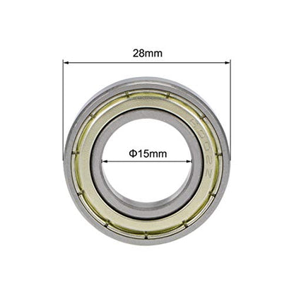 uxcell 6902ZZ Deep Groove Ball Bearings Z2 15mm X 28mm X 7mm Double Shielded Carbon Steel 20pcs - size: 15mmx28mmx7mm