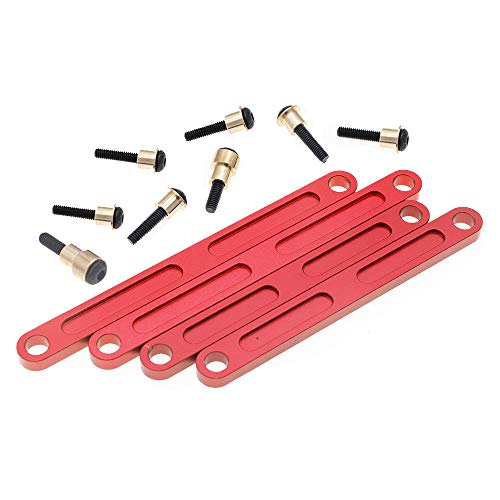 RC Alloy Front&Rear Camber Link Set for Traxxas 1/10 Rustler Stampede Slash 4X4 4WD-Replaces Part 3641 - color: Red