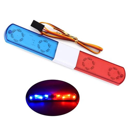 1/10 RC Car Simulation Police Lights Multi-Function Flash LED Lamp Nine Flashing Light Modes for 1/8 Crawler Off Road Rally Truck Cars HSP Traxxas Tamiya RC4WD Axial Arrma (Blue&Red 145mm) - color: Blue&Red 145mm