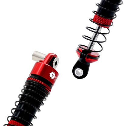 4PCS Aluminum RC Oil-Filled Shock Absorber Damper Set Replaceable Linear Rate Springs & Progressive Rate Springs for HPI Venture18 1/18 RC Crawler Upgrade,Red