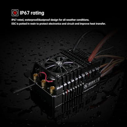 XC E3H Sensored Electric Brushless Motor Controller for RC Car, 6-16S Lipo,300A Continuous Current,10-25A、6.0/7.4/8.4V BEC,Applicable to 1/5,Support Turbo Timing and APP Control - size: E3H