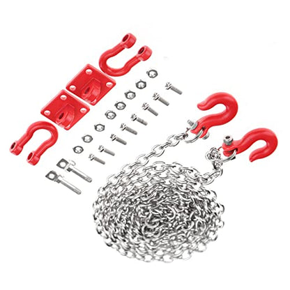RC Car U Shaped Pull Buckle Tow Hook, Safety Chain Trailer Assemble Parts for 1/10 Scale Climbing Crawler Car