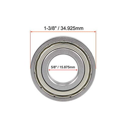 uxcell R10ZZ Deep Groove Ball Bearing 5/8-inchx1-3/8-inchx11/32-inch Shielded Z2 Lever Bearings 10pcs - size: 5/8"x1-3/8"x11/32"