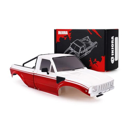 INJORA IR60 Pickup Hard Body Shell for TRX4M Defender Bronco (Red White) - color: Red White