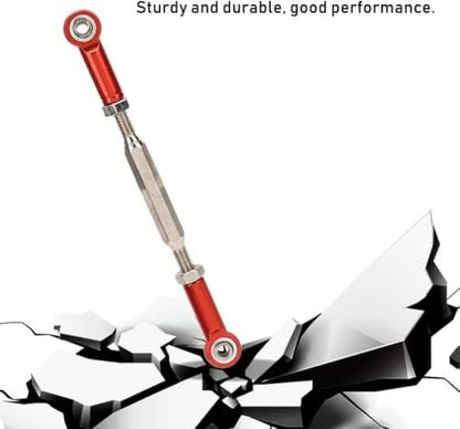 RC Adjustable Push Rods 88mm | Red Aluminum Alloy, Turnbuckle Linkage, 1/10 1/8 Buggy Upgrade Parts, 6Pcs