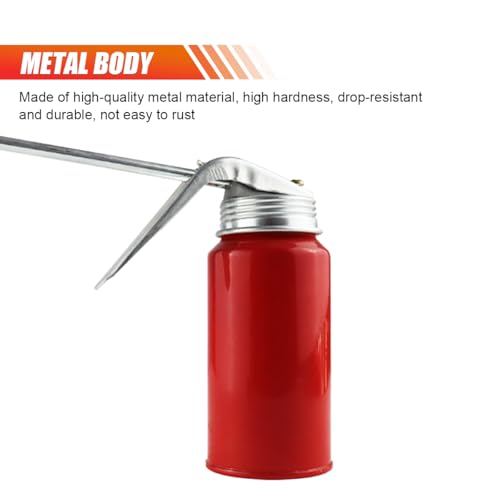 2PCS Oil Can Pump Oiler, Tank Pump Lubricator, Engine Oil Dispenser, 200ml Gun Oiler Spray Can, Manual Oil Gun With Rigid Spout for Auto Motorcycles Applications Oil Lube Systems