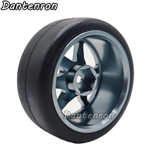 1/10 RC Drift Aluminum Wheels and Tires OD 65mm 1/12 Hard Drift Racing Tyres 12mm Hex for 1:10 Rally Street On Road Touring Car Tamiya TT01 TT02 XV01 TA06 A959 PTG2 KYOSHO 4PCS (Titanium) - color: Titanium
