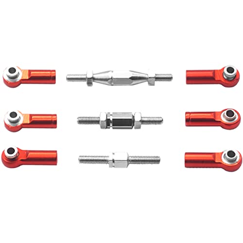 ShareGoo Adjustable Aluminum Pull Rod Steering Servo Link Linkages Arm Tie Rod Ends Compatible with WLtoys 144001 1/14 RC Car Buggy