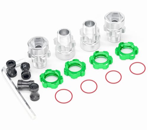 OGRC 12mm to 17mm Wheel Hex Adapter, Hex Extension for Slash Losi RC Car | Aluminum Hub, 10mm Extension, 17mm Wheel Conversion, for Traxxas Losi HPI 1/10 RC Truck Buggy, Green - color: Green