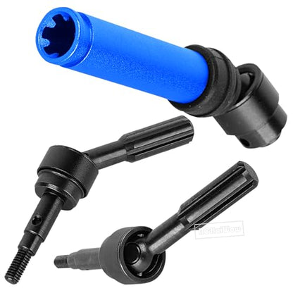 RC Driveshafts Axles Upgrades Part for 1/10 4WD Slash 4x4(VXL),Rustler 4x4(VXL),Stampede 4x4(VXL),Jat0 4X4(VXL),Steel Front Rear CVD Drive Shaft Hops Up,Replace #9051#9052,Navy Blue