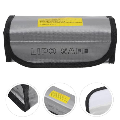 SHINEOFI Fireproof Lipo Battery Bag for Rechargeable Batteries, High Temperature Resistant Storage Pouch with Explosion Protection for Rc Models and Electronics