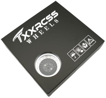 Super Heavy Rc 1.9 Beadlock Wheels Offsets -10mm Rims for 1/10 RC Crawler (Black & Silver) XX - color: Black & Silver