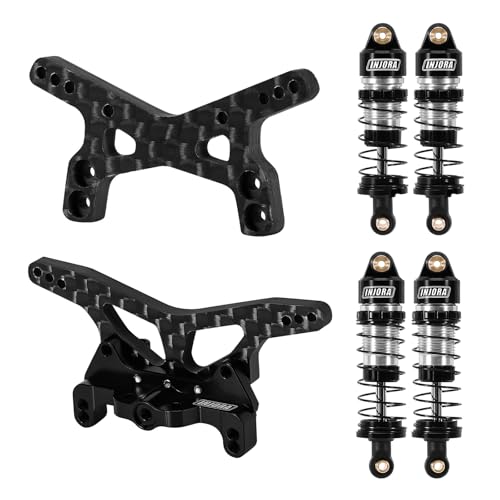 INJORA Carbon Shock Towers and Aluminum Oil Shocks for Losi Micro-B/Micro-T