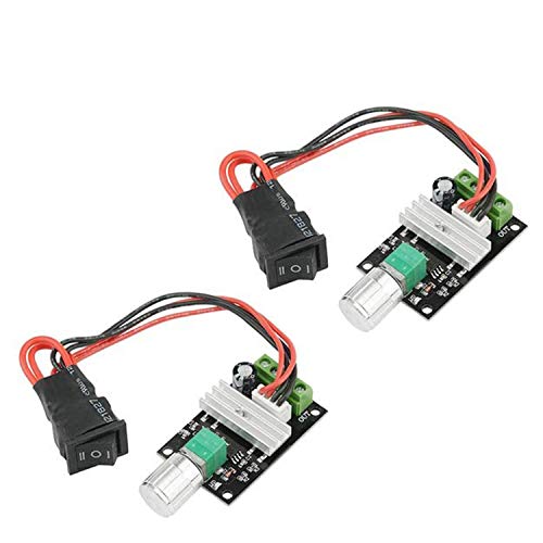 2 Pcs DC Motor Speed Controller PWM 1203BB 6 V 12 V 24 V 3 A 80 W speed adjustable reversible pulse forward and reverse control switch button