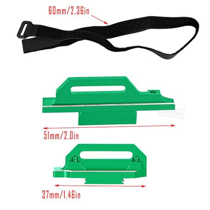 Aluminium Tall Battery Holder Mount Hold Down Upgrades Part for 1/10 Slash 4wd LCG Rally,Alloy Battery Mounting Plate Tray Battery Holder Mount with Strap,Green - color: Green - Parts
