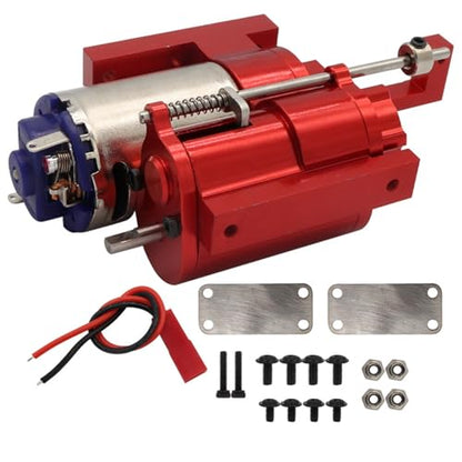 Three-Generation Full Metal 2 Speed Gearbox Transmission for WPL B1 B14 B24 C14 C24 for MN D90 D91 for MN96 1/12 RC Car Parts(Red) - color: Red