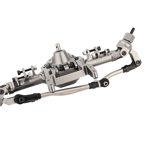 CNC Metal Front and Rear Straight Complete Axle for 1/10 Axial SCX10 II 90046 90047 RC Crawler Car New Upgrade Parts (Silver) - color: Silver