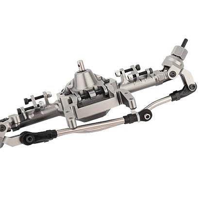 CNC Metal Front and Rear Straight Complete Axle for 1/10 Axial SCX10 II 90046 90047 RC Crawler Car New Upgrade Parts (Silver) - color: Silver