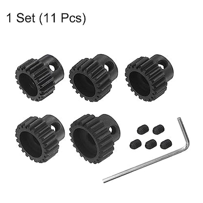 HARFINGTON 32P Hardened Pinion Motor Gear Set 5pcs 18T 19T 20T 21T 22T Fit 5mm RC Motor Shaft 0.8 Metric Pitch 32 Pitch Gears for RC Car, with Hex Key - style: 18T 19T 20T 21T 22T